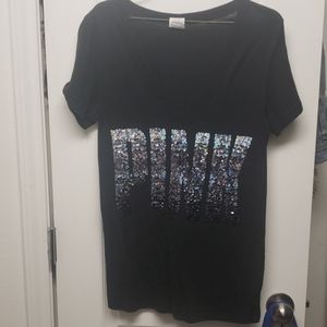 Black sequined tee
